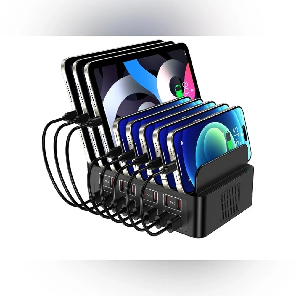 Multi-Device Charging Station with Black Finish